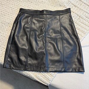 Banana Republic Black Faux Leather Mini Skirt
